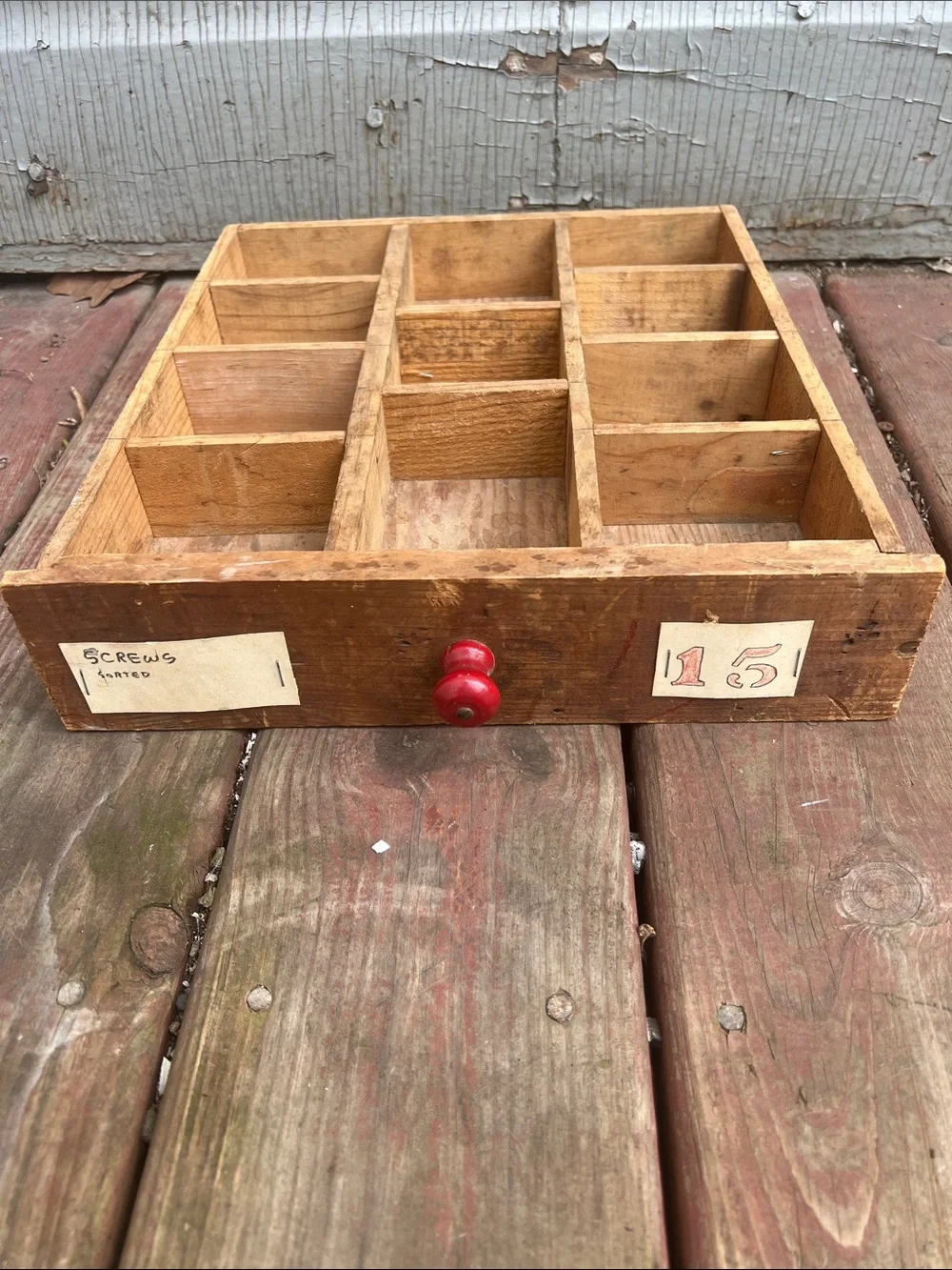 Natural Wood Multi-Compartment Wall Display Shelf - Brown